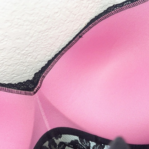 Pink Victoria's Secret Black Push Up Lace Hook Closure Bralette New - Picture 13 of 13